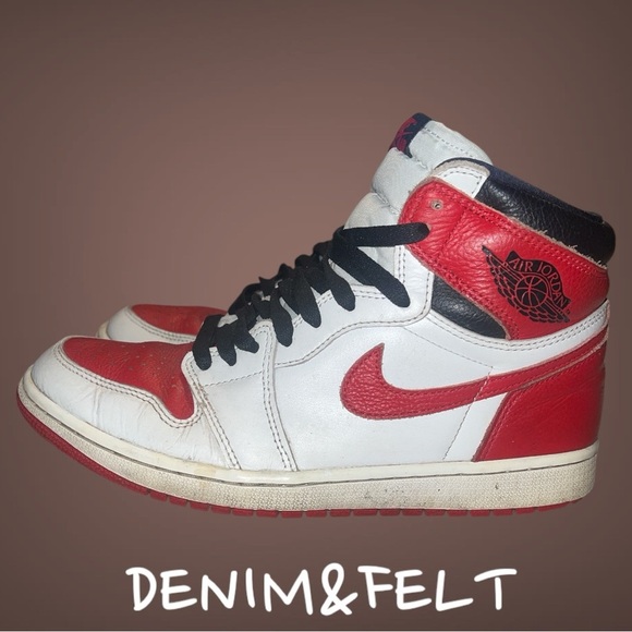 Mens Jordan 1 Retro High OG Heritage - Red/White/Black | PRELOVED!!👟👟 - Picture 5 of 7